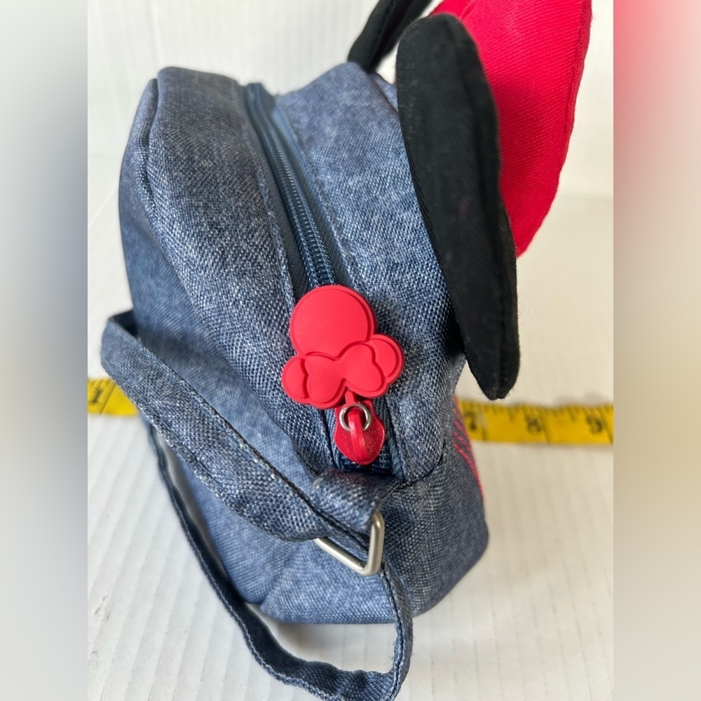 DISNEY MINNIE MOUSE DENIM CROSSBODY RAINBOW, 3D BOW/EARS, ADJUSTABLE STRAP - Picture 4 of 7